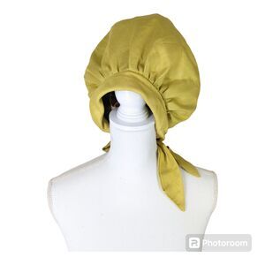 Vintage Valerie Modes Satin Tie Back Hat Chartreuse Green